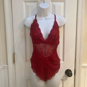 NWT red lace teddy size large